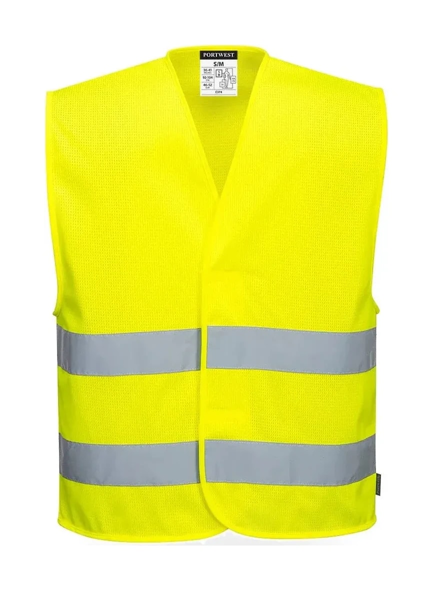 Refleksvest, C374 MeshAir, klasse 2, gul, Portwest
