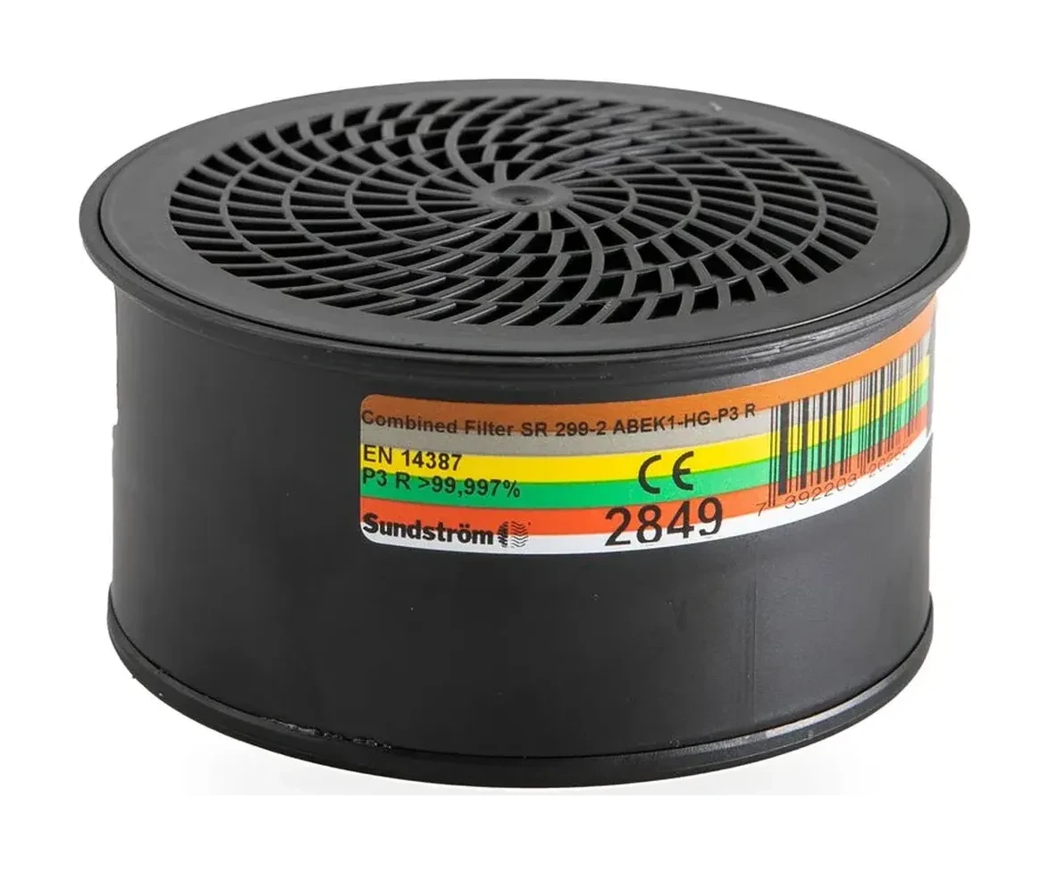 Kombifilter, SR 299-2, ABEK1-Hg-P3 R, Sundström